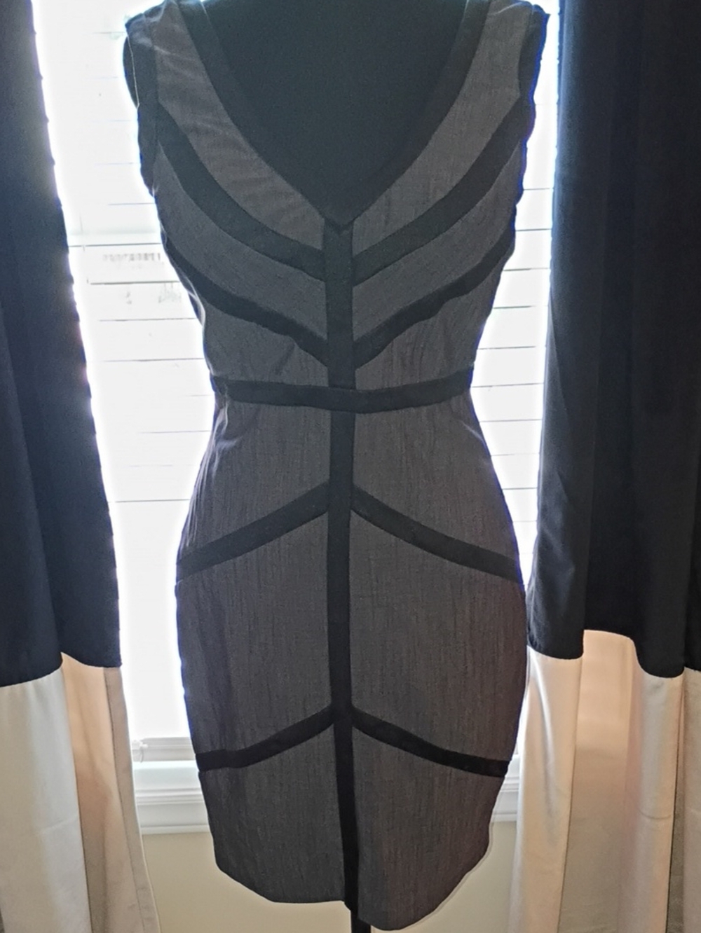 Xoxo Black and Gray Sleeveless Sheath Dress
